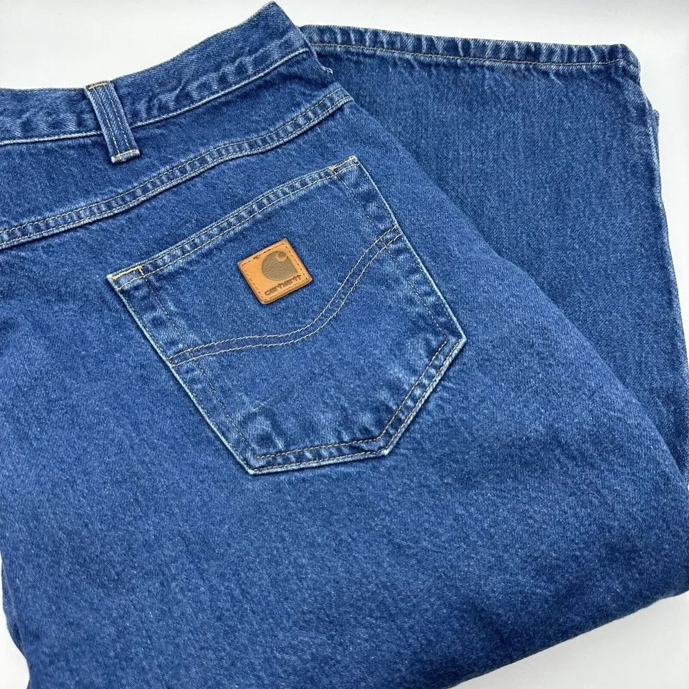 Carhartt 381-83 Workwear‎ Jeans Mens 42 X 32 Blue Denim Relaxed Fit High-Rise